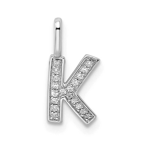 Image of 14K White Gold Diamond Letter K Initial Pendant PM8367K-006-WA