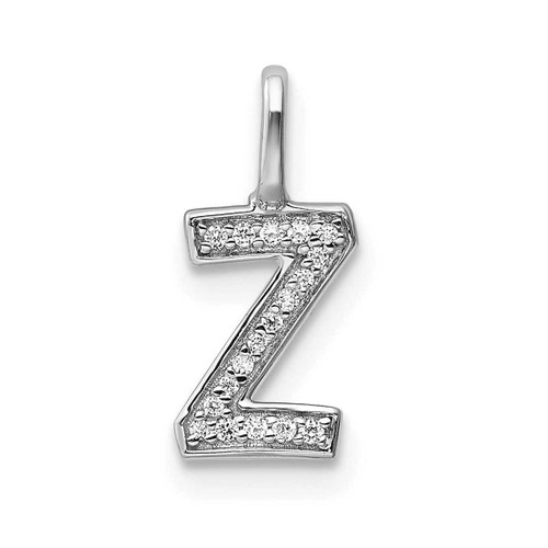 Image of 14K White Gold Diamond Letter Z Initial Pendant PM8367Z-006-WA