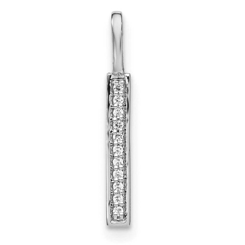 Image of 14K White Gold Diamond Lower Case Letter L Initial Pendant PM8368L-004-WA