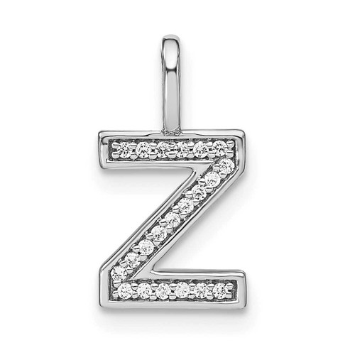 Image of 14K White Gold Diamond Lower Case Letter Z Initial Pendant PM8368Z-007-WA