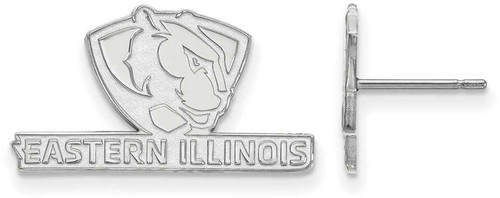 Image of 14K White Gold Eastern Illinois University Small Post Earrings by LogoArt