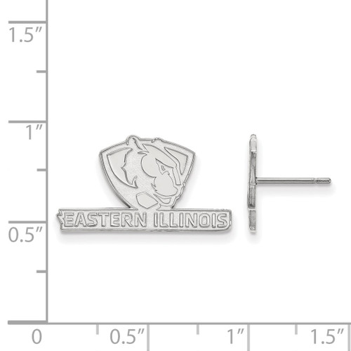 14K White Gold Eastern Illinois University Small Post Earrings by LogoArt