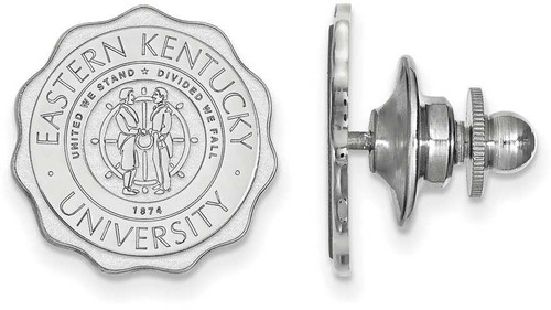 Image of 14K White Gold Eastern Kentucky University Crest Lapel Pin by LogoArt
