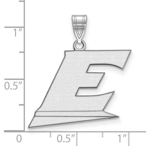 Image of 14K White Gold Eastern Kentucky University Large Pendant by LogoArt (4W013EKU)