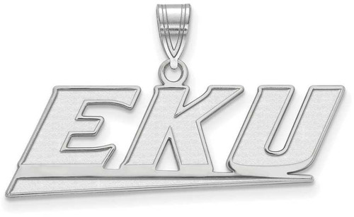 Image of 14K White Gold Eastern Kentucky University Medium Pendant by LogoArt