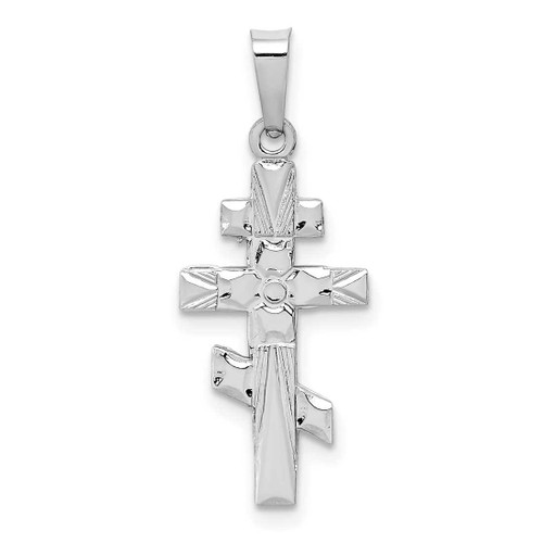 Image of 14K White Gold Eastern Orthodox Cross Pendant