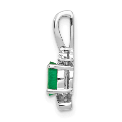 Image of 14K White Gold Emerald and Diamond Pendant XBS386