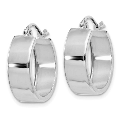 Image of 13mm 14K White Gold Fancy Hoop Earrings H341