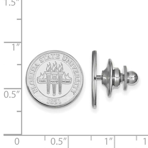 Image of 14K White Gold Florida State University Crest Lapel Pin by LogoArt