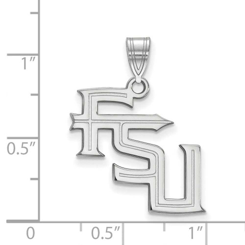 Image of 14K White Gold Florida State University Large Pendant by LogoArt (4W061FSU)