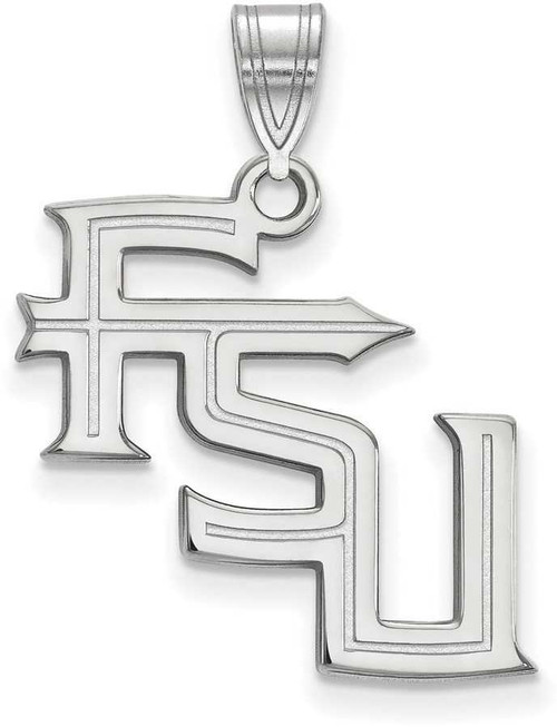 Image of 14K White Gold Florida State University Large Pendant by LogoArt (4W061FSU)