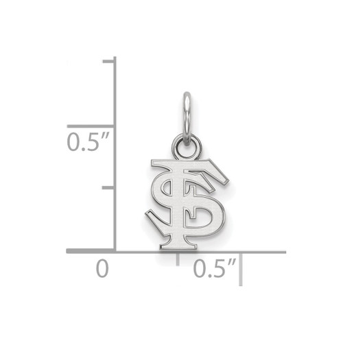 14K White Gold Florida State University X-Small Pendant by LogoArt (4W001FSU)