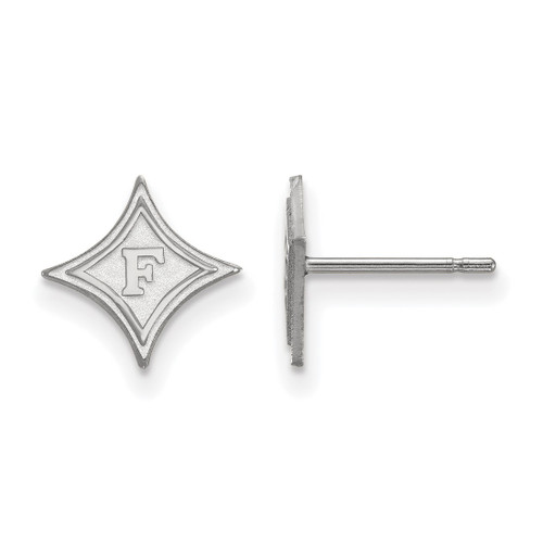 14K White Gold Furman University X-Small Post Earrings by LogoArt (4W007FUU)