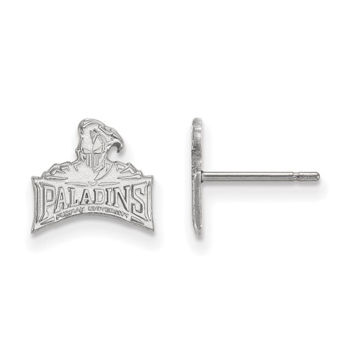 14K White Gold Furman University X-Small Post Earrings by LogoArt (4W020FUU)