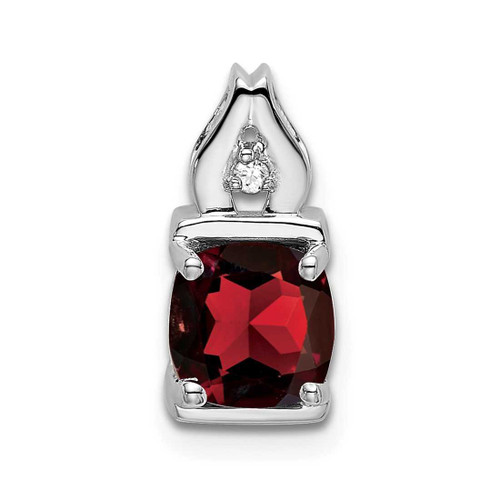 Image of 14K White Gold Garnet & Diamond Pendant PM7054-GA-001-WA