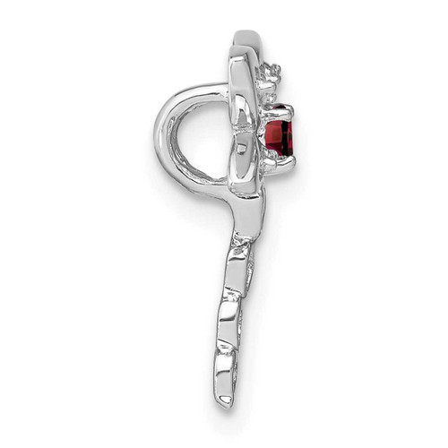 Image of 14k White Gold Garnet and Diamond Dragonfly Slide Pendant