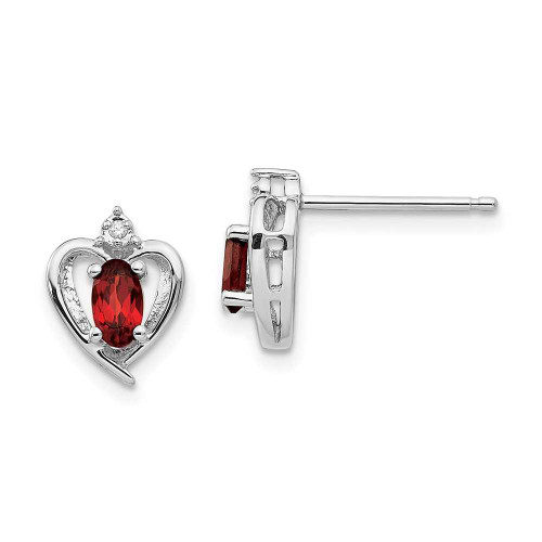 Image of 17mm 14K White Gold Garnet Diamond Earrings XBS442