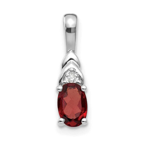 Image of 14K White Gold Garnet Diamond Pendant XBS228