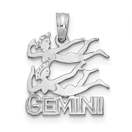 Image of 14K White Gold GEMINI Pendant