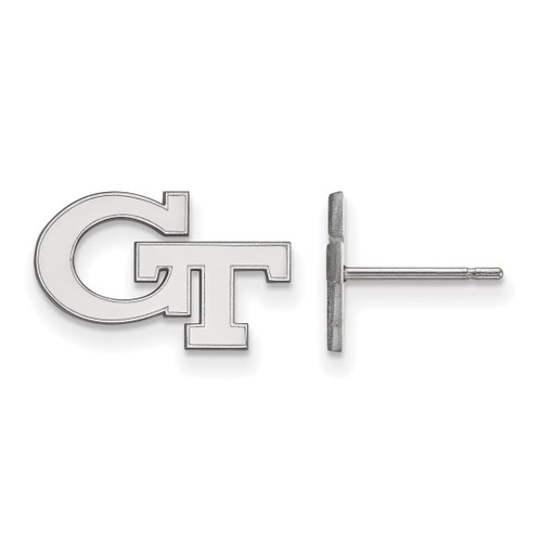 14K White Gold Georgia Institute of Technology X-Small Post Earrings by LogoArt
