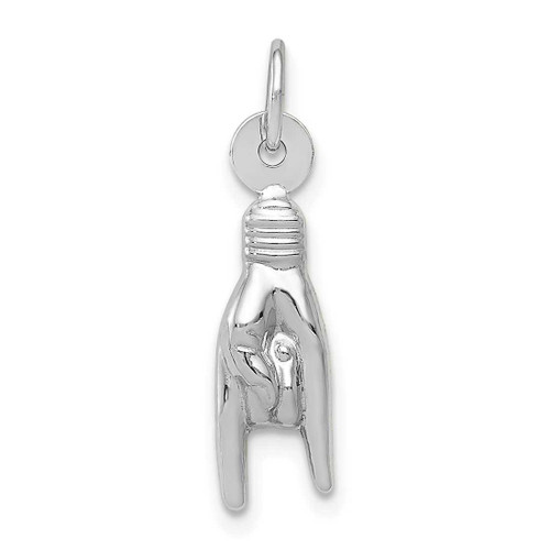 Image of 14K White Gold Good Luck Hand Charm