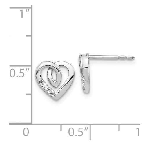 Image of 9mm 14K White Gold Heart Post Earrings EM5520-003-WA