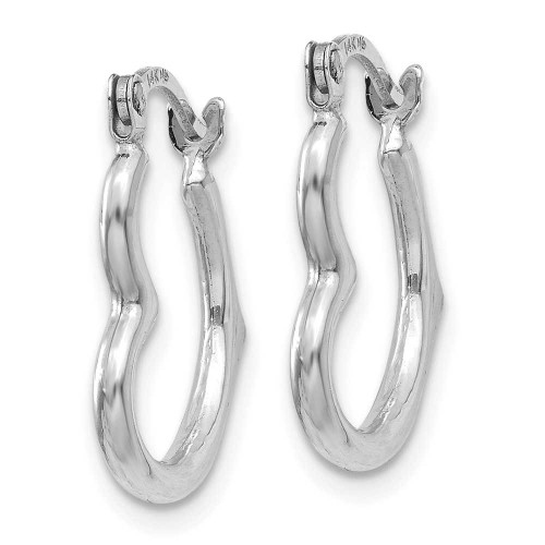 Image of 15.76mm 14K White Gold Heart Shaped Hollow Hoop Earrings