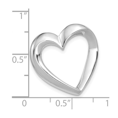 Image of 14K White Gold Heart Slide Pendant SL224W