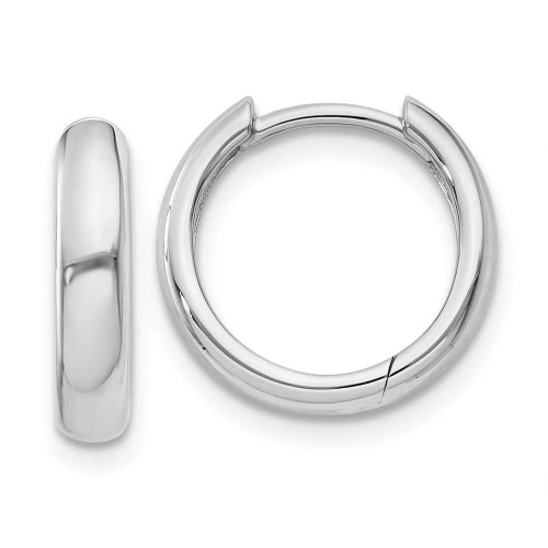 Image of 10mm 14K White Gold Hinged Hoop Earrings XY1123