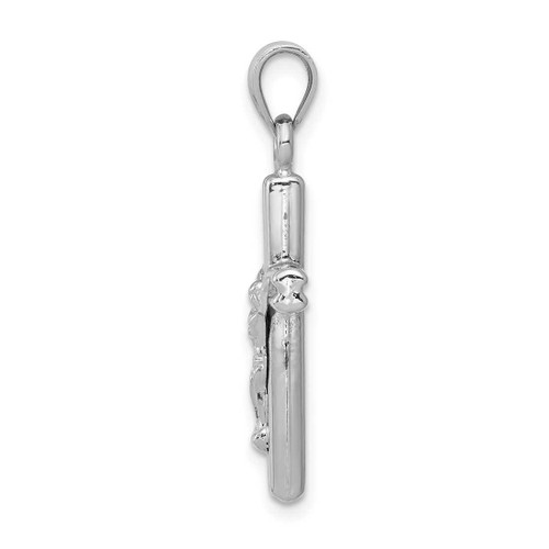 Image of 14K White Gold Hollow Crucifix Pendant