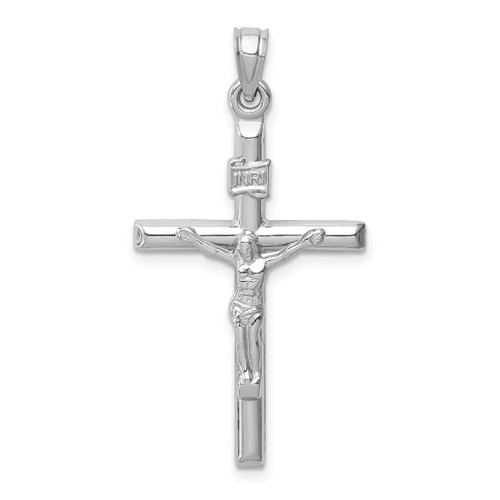 Image of 14K White Gold Hollow Crucifix Pendant XR1842W