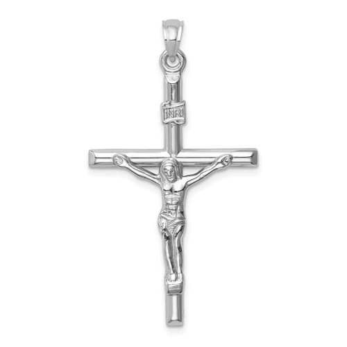 Image of 14K White Gold Hollow Crucifix Pendant XR1843W