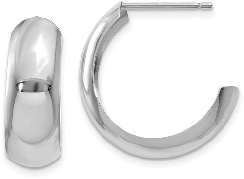 Image of 18mm 14K White Gold Hoop Earrings H327