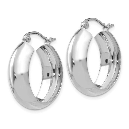 Image of 14mm 14K White Gold Hoop Earrings H328