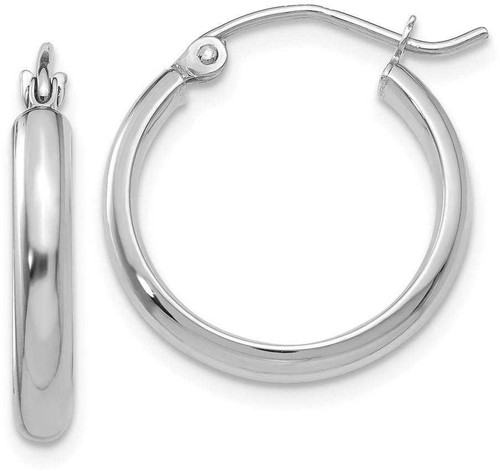 Image of 21mm 14K White Gold Hoop Earrings TF577