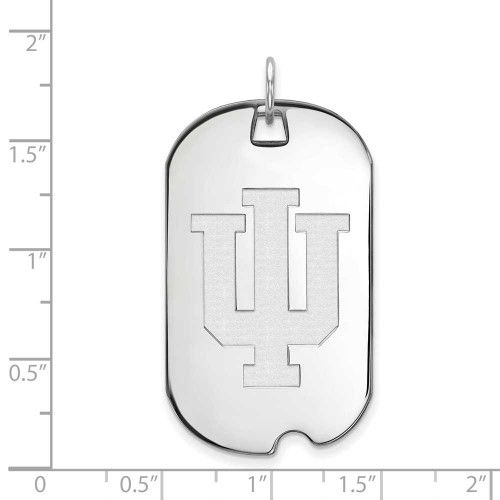 Image of 14K White Gold Indiana University Large Dog Tag by LogoArt