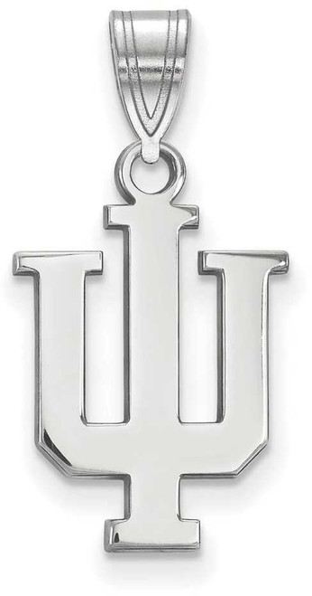 Image of 14K White Gold Indiana University Medium Pendant by LogoArt (4W003IU)