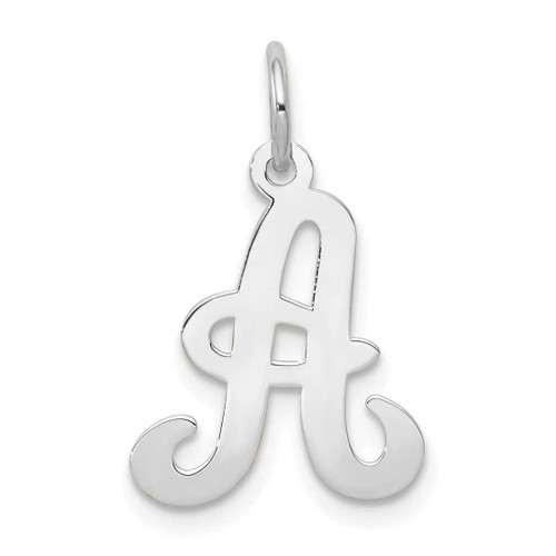 Image of 14K White Gold Initial A Charm