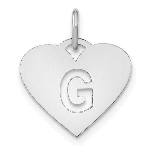 Image of 14K White Gold Initial Letter G Initial Charm