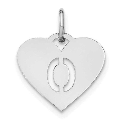 Image of 14K White Gold Initial Letter O Initial Charm