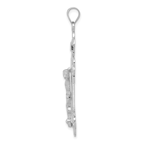 Image of 14k White Gold INRI Crucifix Pendant D3672W