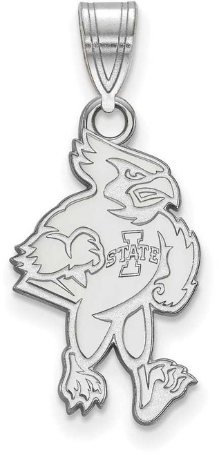 Image of 14K White Gold Iowa State University Large Pendant by LogoArt (4W018IAS)