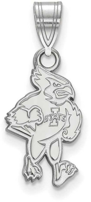 Image of 14K White Gold Iowa State University Medium Pendant by LogoArt (4W017IAS)