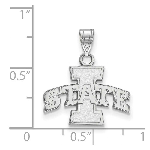 Image of 14K White Gold Iowa State University Small Pendant by LogoArt (4W002IAS)