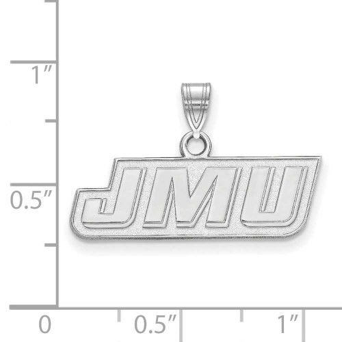 Image of 14K White Gold James Madison University Small Pendant by LogoArt (4W013JMU)