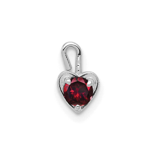 Image of 14K White Gold July Simulated Birthstone Heart Charm