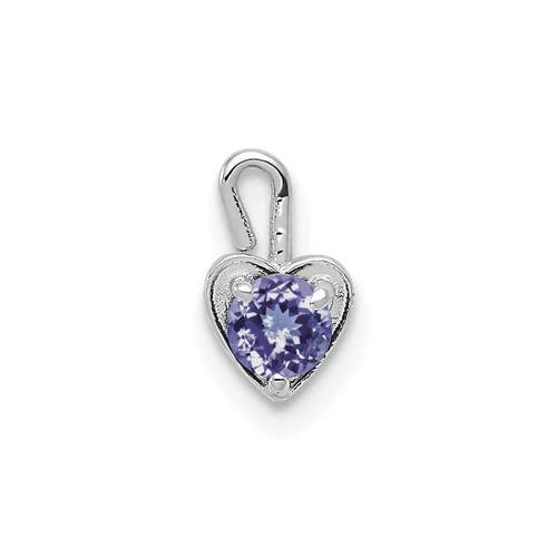 Image of 14K White Gold June Simulated Birthstone Heart Charm