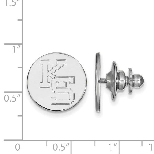 Image of 14K White Gold Kansas State University Lapel Pin by LogoArt (4W052KSU)