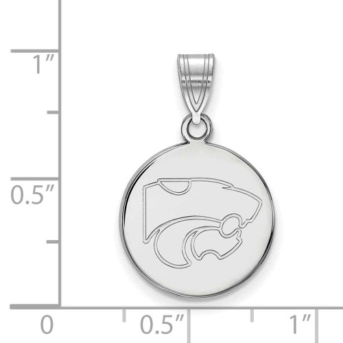 Image of 14K White Gold Kansas State University Medium Disc Pendant by LogoArt