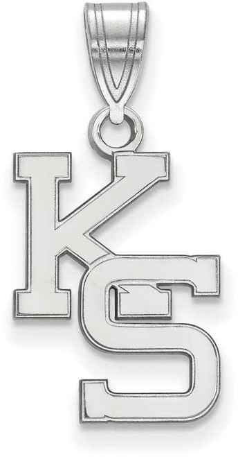 Image of 14K White Gold Kansas State University Medium Pendant by LogoArt (4W045KSU)